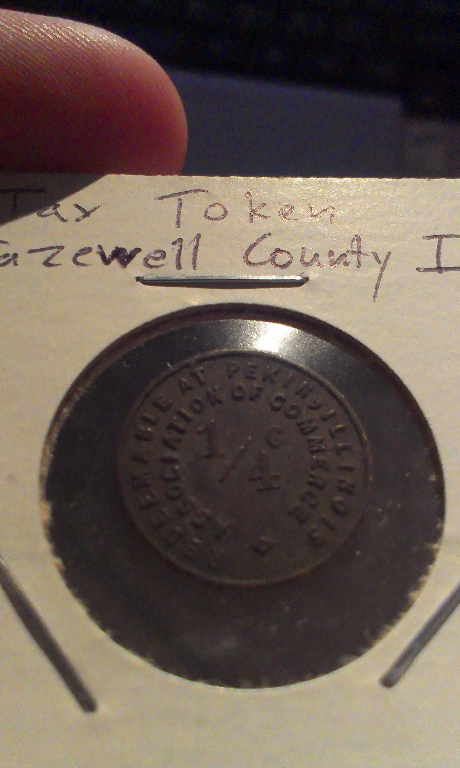 Token - Tax - Tazewell County Illinois Quarter Cent 01