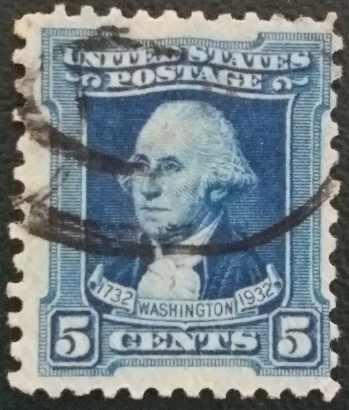 George Washington - Blue Stamp — Salestaxtokens.org